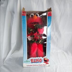 Vintage Telco Elmo Christmas Motionette 16in 1998 Santa Hat Moving Sesame